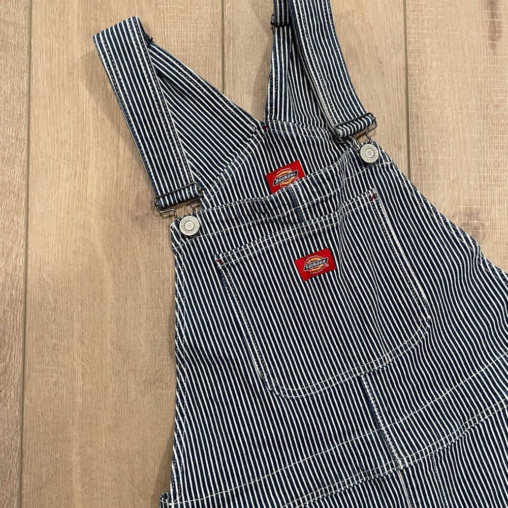 Dickies Blue and White Striped Carpenter denim Overalls Size L